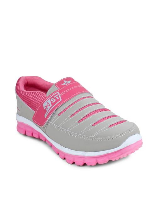 grey, pink synthetic sports shoe - 9852654 - Very Small Image - 1