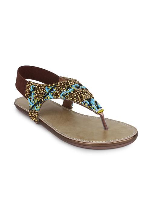 blue, brown artificial leather sandal - 9852672 - Very Small Image - 1
