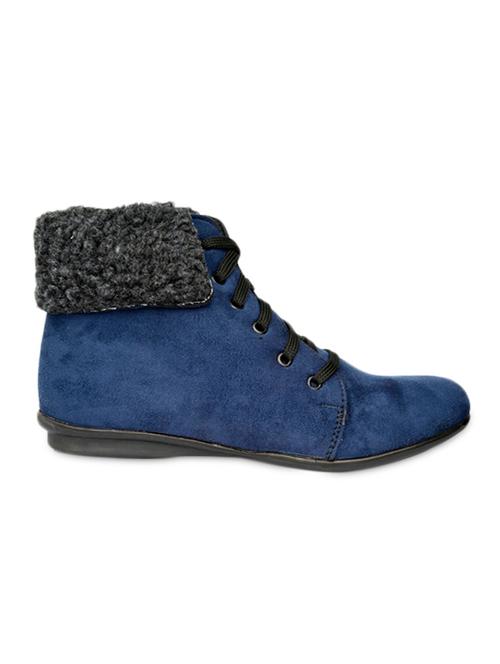 blue ankle length laced boots - 985354 - Very Small Image - 1