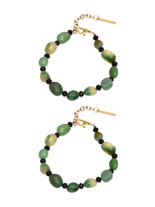 green metal alloy anklet (set of 2) - 9860820 - Very Small Image - 1