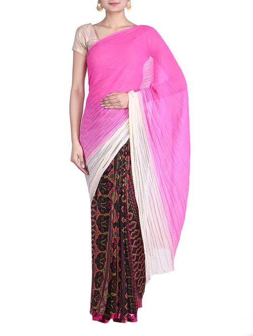 MULTI color chiffon Saree - 9861046 - Very Small Image - 1