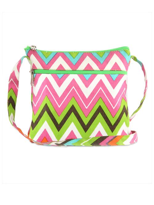 canvas chevron casual sling bag - 986118 - Very Small Image - 1