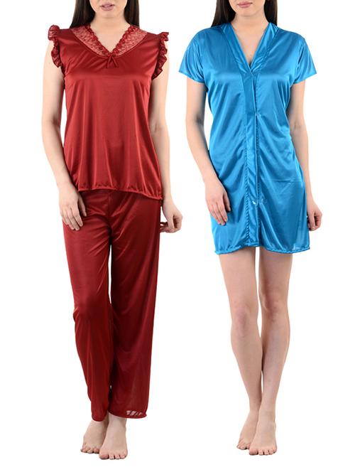 multi color satin set of 2 nighty - 9863523 - Very Small Image - 1