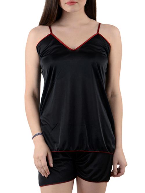 contrast piped top with shorts set - 9863672 - Very Small Image - 1