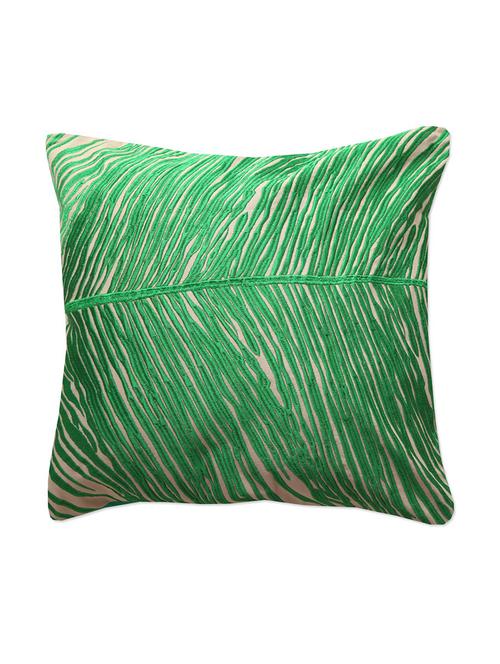 green cotton cushion cover - 9865360 - Very Small Image - 1