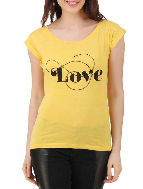 yellow single jersey cotton tshirt - 9874381 - Very Small Image - 1