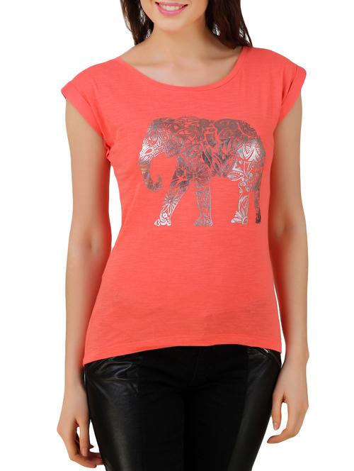 coral single jersey cotton tshirt - 9874388 - Very Small Image - 1