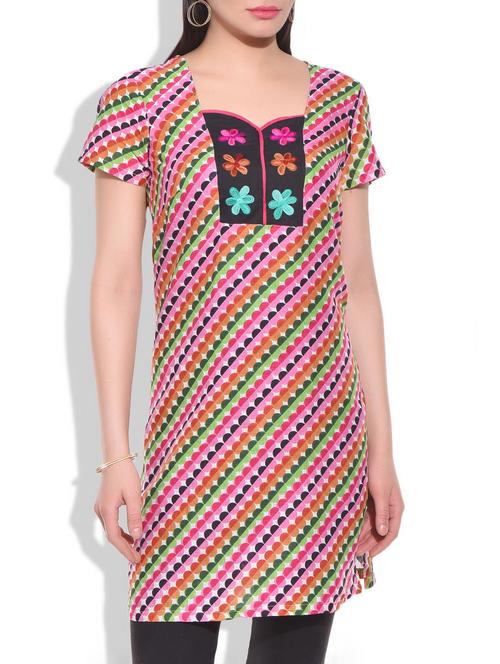 multicolour cotton kurta - 9875535 - Very Small Image - 1