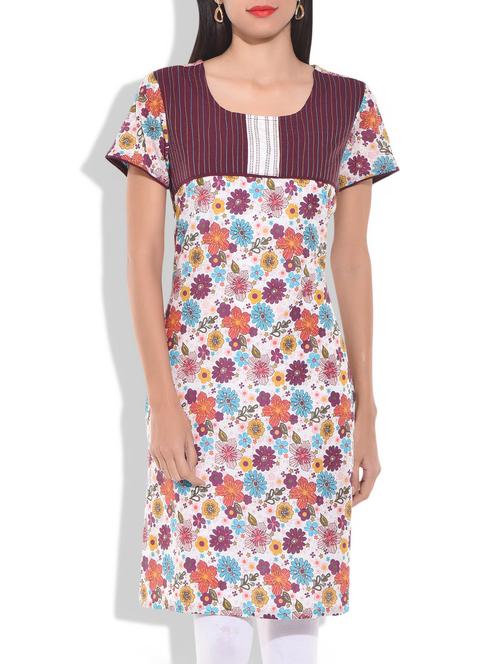 multicolour cotton kurta - 9875540 - Very Small Image - 1