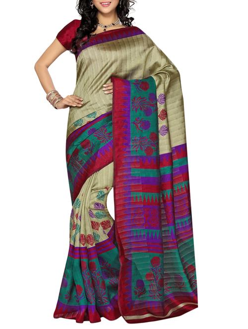 multicolor art silk saree - 9882765 - Very Small Image - 1