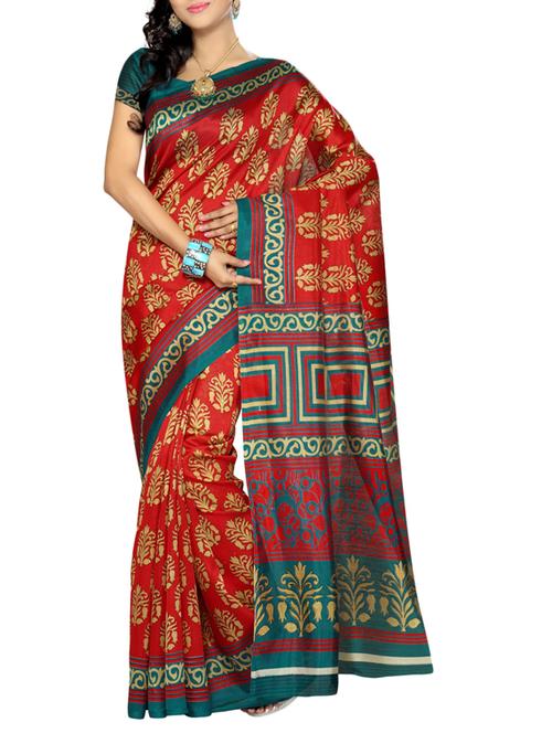 multicolor art silk saree - 9882773 - Very Small Image - 1