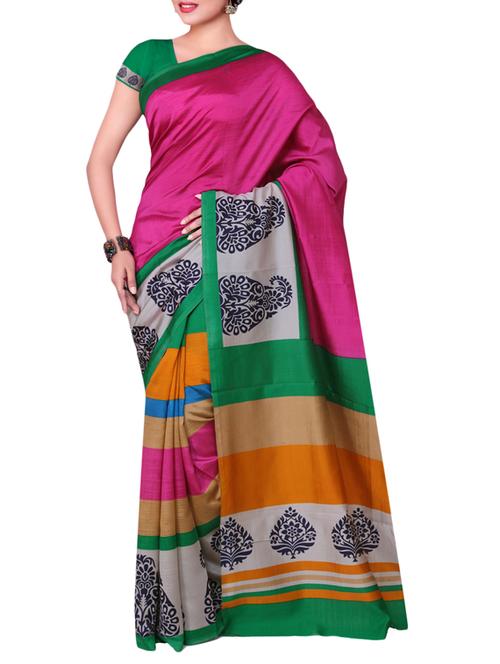 multicolor art silk saree - 9882807 - Very Small Image - 1