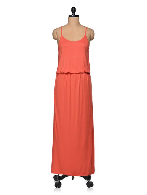 orange viscose dress - 988510 - Very Small Image - 1