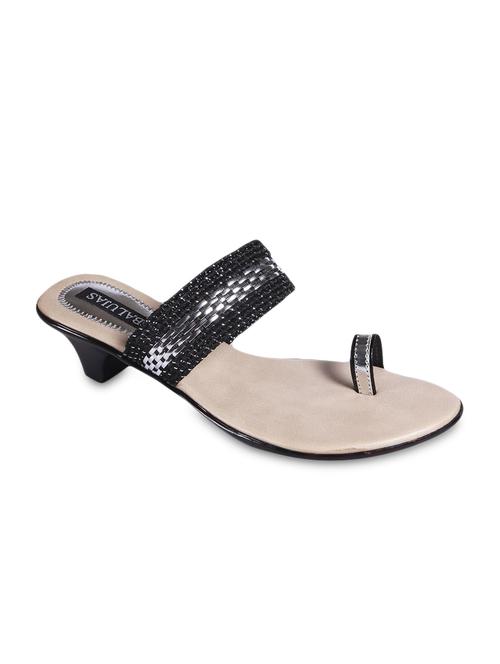black faux leather sandals - 9889159 - Very Small Image - 1