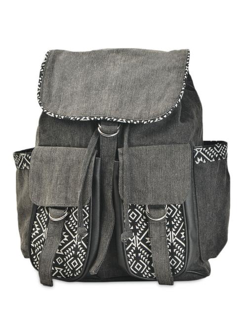 grey monochrome woven back-pack - 989331 - Very Small Image - 1