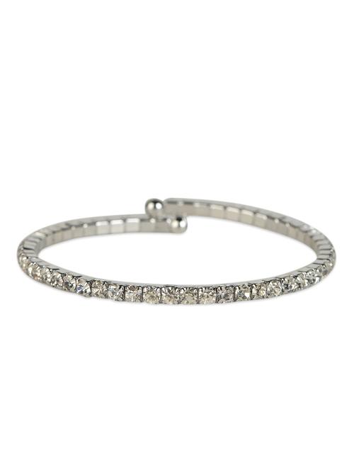 crystal studded silvery bracelet - 989546 - Very Small Image - 1