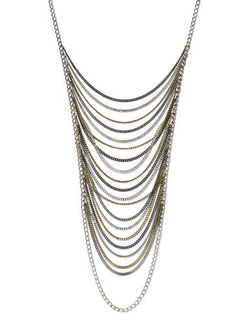 multicoloured metallic layered chain neckpiece - 989895 - Very Small Image - 1