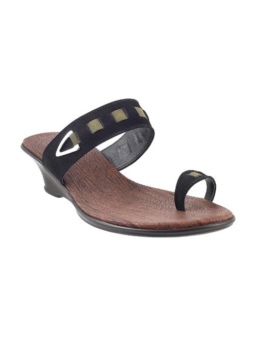 black leatherette wedge - 9900687 - Very Small Image - 1