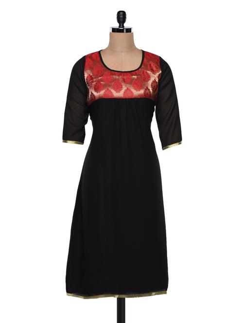 georgette pleated kurta - 990195 - Very Small Image - 1