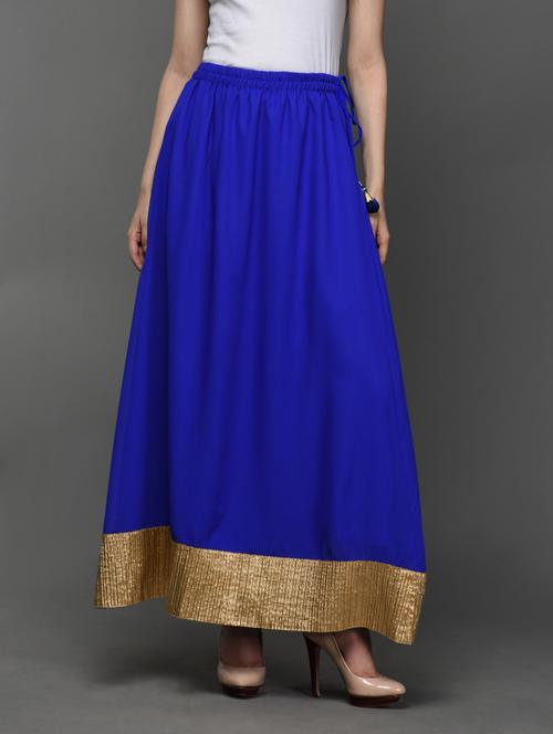 georgette ethnic maxi skirt with tassel - 990333 - Very Small Image - 1
