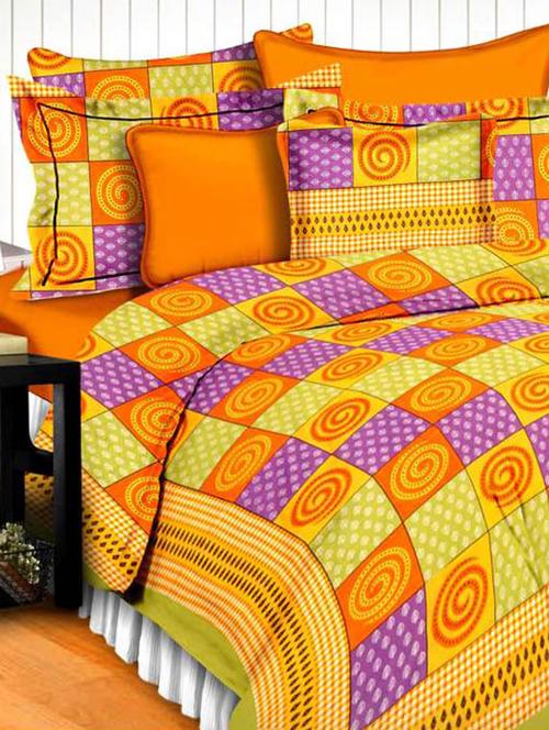 multicolor printed cotton double bedsheet set - 9908198 - Very Small Image - 1