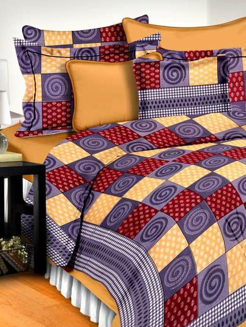 multicolor printed cotton double bedsheet set - 9908207 - Very Small Image - 1