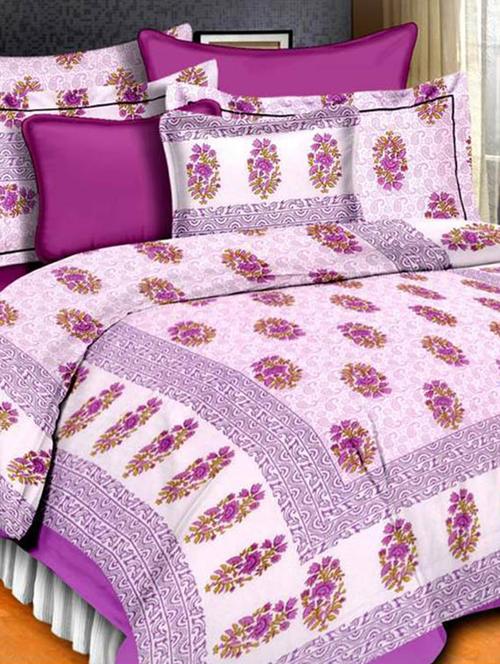 multicolor printed cotton double bedsheet set - 9908208 - Very Small Image - 1