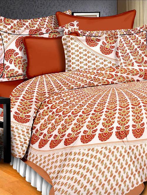 multicolor printed cotton double bedsheet set - 9908232 - Very Small Image - 1
