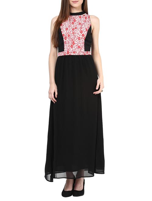 the vanca black floral print maxi dress - 9932814 - Very Small Image - 1