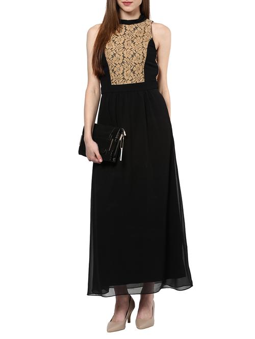 the vanca black lace detailed maxi dress - 9932817 - Very Small Image - 1