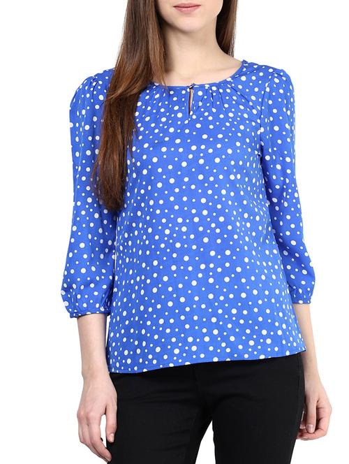the vanca cobalt blue polka dotted top - 9932824 - Very Small Image - 1