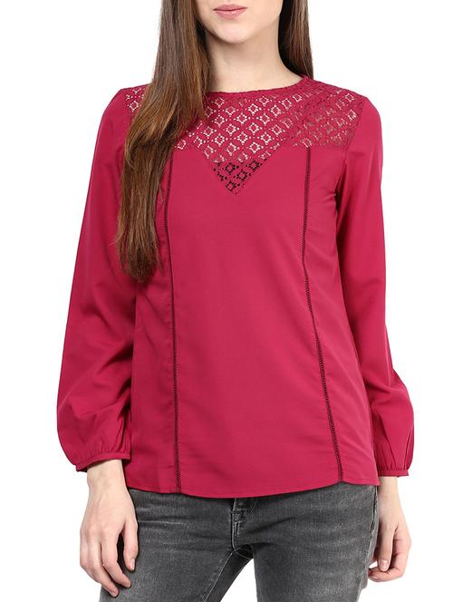 the vanca marsala lace detailed and cut -worked top - 9932825 - Very Small Image - 1