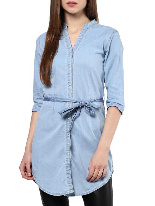 the vanca light blue denim shirt dress - 9932837 - Very Small Image - 1