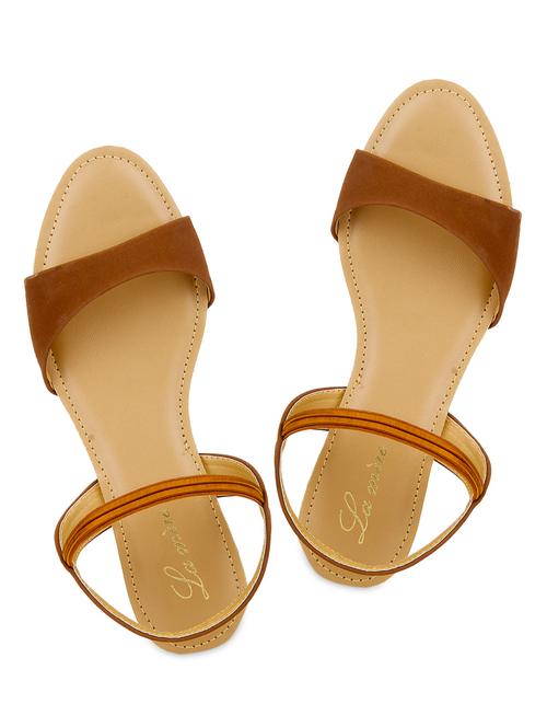 tan leatherette sandals. - 9933696 - Very Small Image - 1
