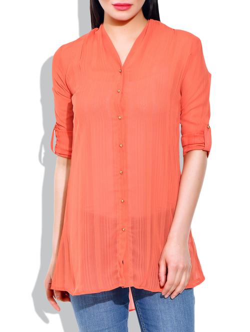 orange 100% polyester tunic - 9936737 - Very Small Image - 1
