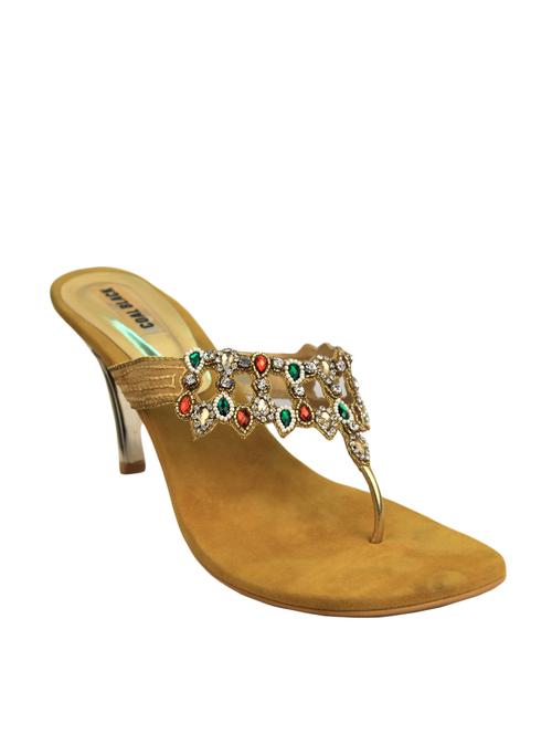 gold leatherette sandals - 9938215 - Very Small Image - 1