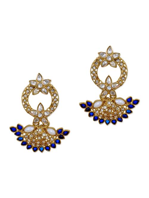 blue stone work drop earrings - 993826 - Very Small Image - 1
