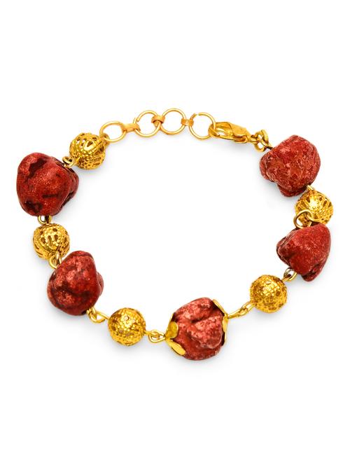 rust and gold embellished bracelet - 9947250 - Very Small Image - 1