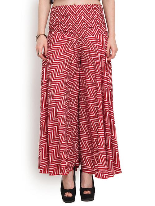 red polyester palazzos - 9947710 - Very Small Image - 1