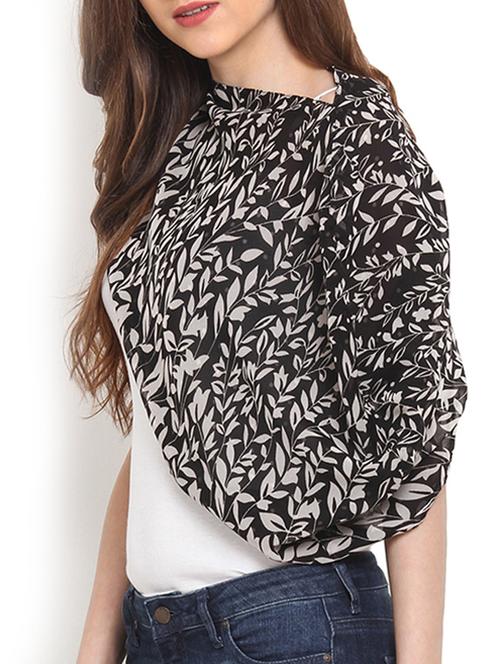 black polyester dupattas and scarf - 9947743 - Very Small Image - 1
