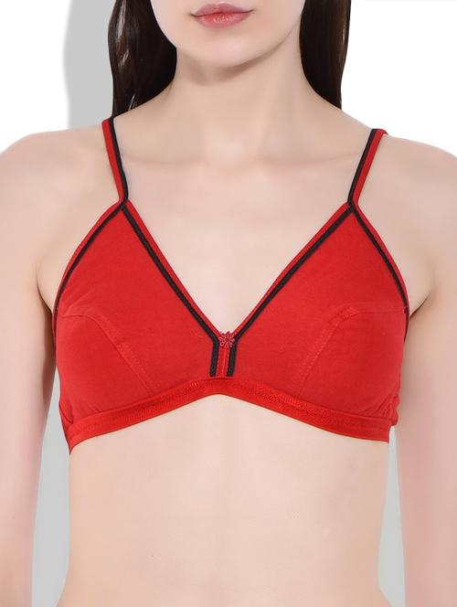 red cotton bra - 9949137 - Very Small Image - 1