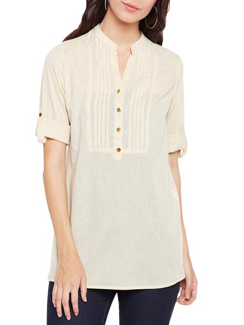 creme cotton long top - 9950352 - Very Small Image - 1