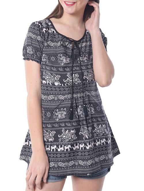 black crepe top - 9950362 - Very Small Image - 1