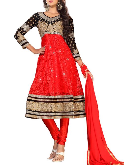 red net dress material - 9956344 - Very Small Image - 1