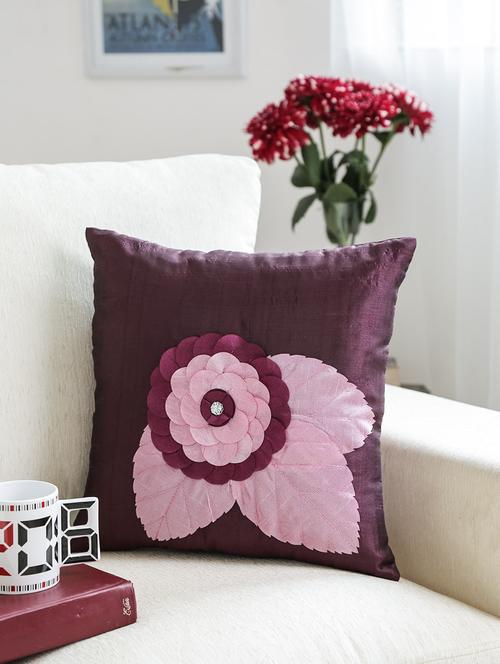 dekor world rose patch work cushion cover (pack of 2) - 9959225 - Very Small Image - 1