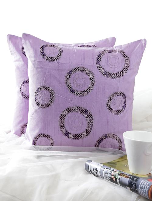 dekor world circular embroidery cushion cover (pack of 2 pcs) - 9959384 - Very Small Image - 1