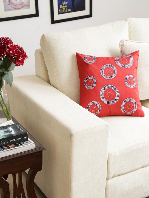 dekor world circular embroidery cushion cover (pack of 2 pcs) - 9959385 - Very Small Image - 1