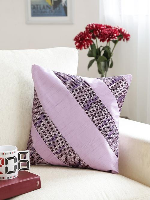 dekor world cross patti embroidery cushion cover (pack of 2 pcs) - 9959424 - Very Small Image - 1