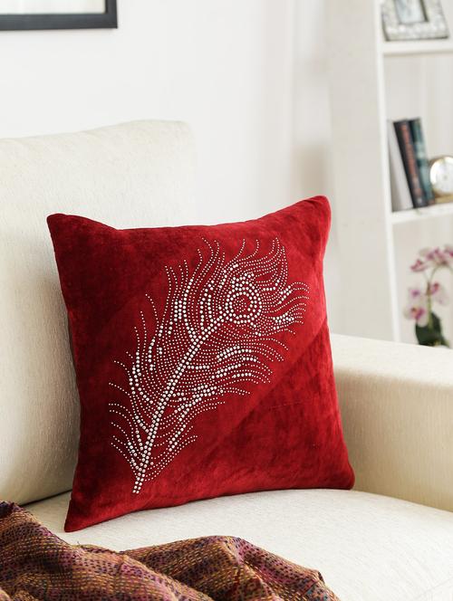 dekor world studded leaf cushion cover (pack of 2) - 9959443 - Very Small Image - 1
