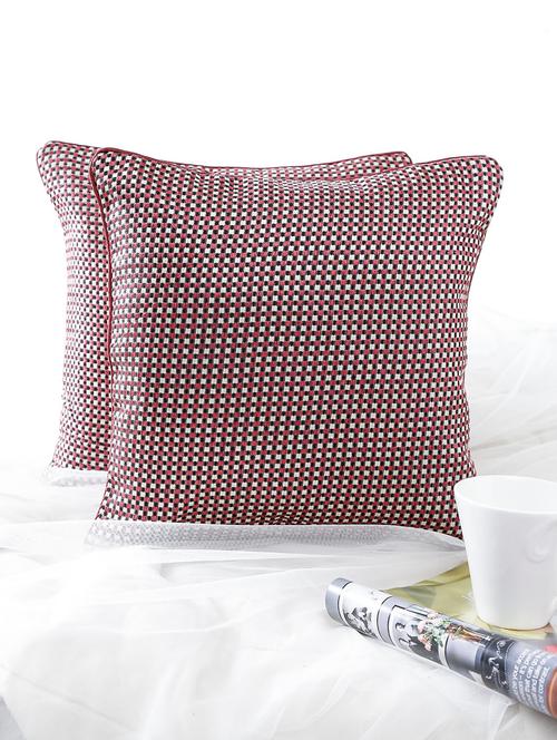 dekor world self check cushion cover (pack of 2) - 9959446 - Very Small Image - 1